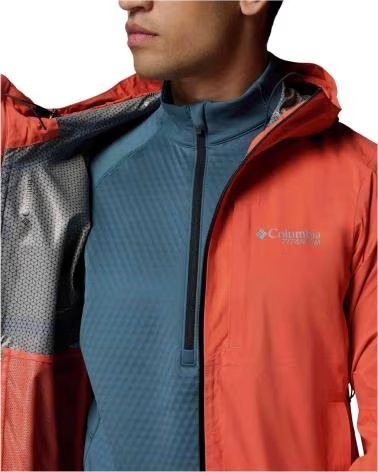 COLUMBIA GIACCA CON CAPPUCCIO AMPLI-DRY II SHELL DA UOMO ROJIZO