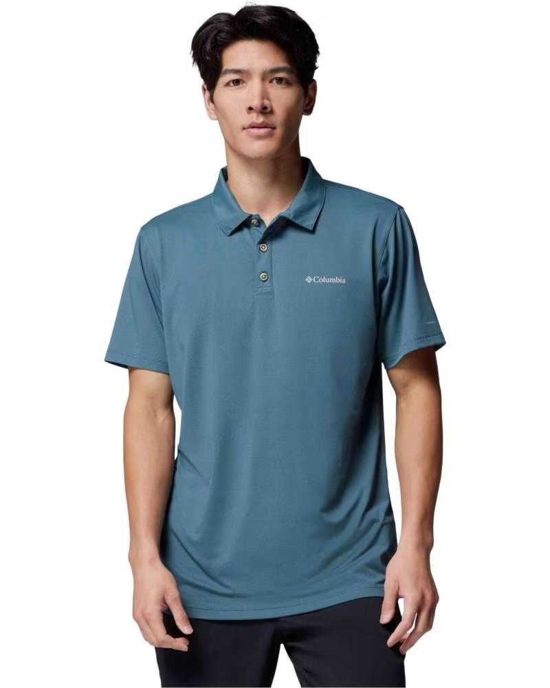 COLUMBIA POLO A MANICHE CORTE TECH TRAIL UTILITY DA UOMO INDIGO