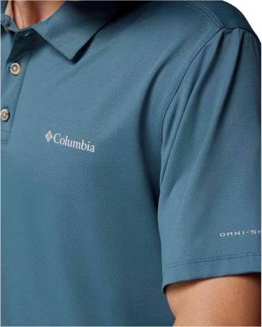 COLUMBIA POLO A MANICHE CORTE TECH TRAIL UTILITY DA UOMO INDIGO