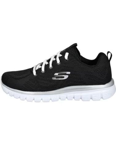 SKECHERS ZAPATILLAS 070-581310 MUJER NEGRO-BLANCO
