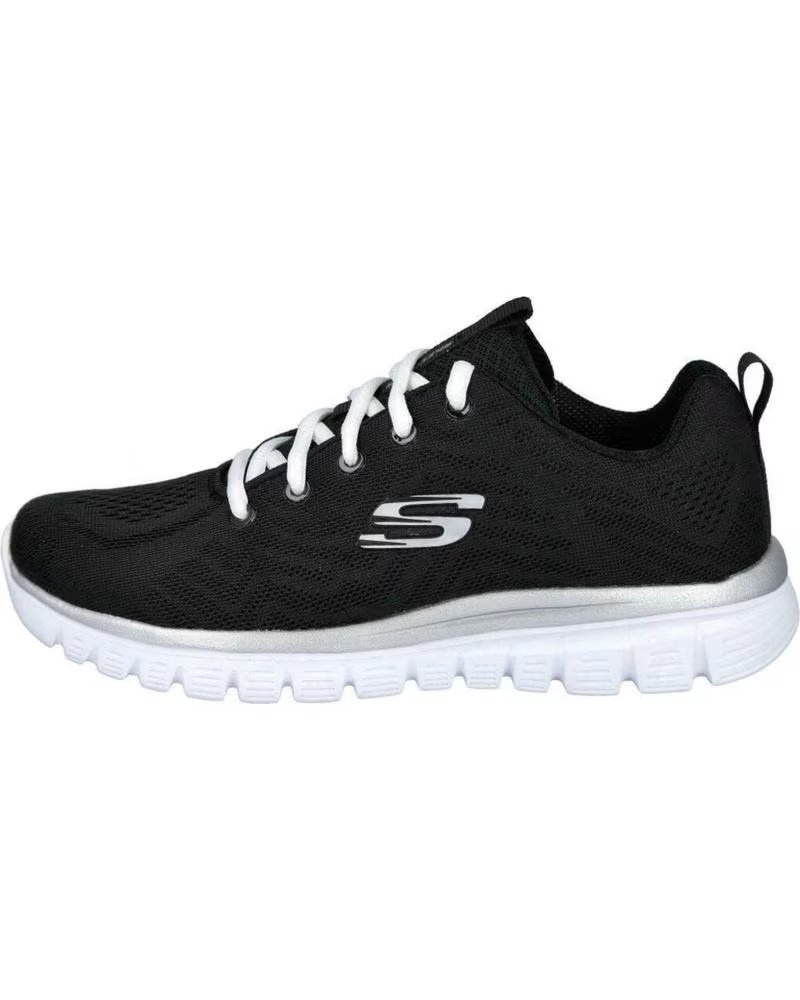 SKECHERS ZAPATILLAS 070-581310 MUJER NEGRO-BLANCO