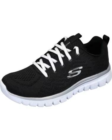 SKECHERS ZAPATILLAS 070-581310 MUJER NEGRO-BLANCO