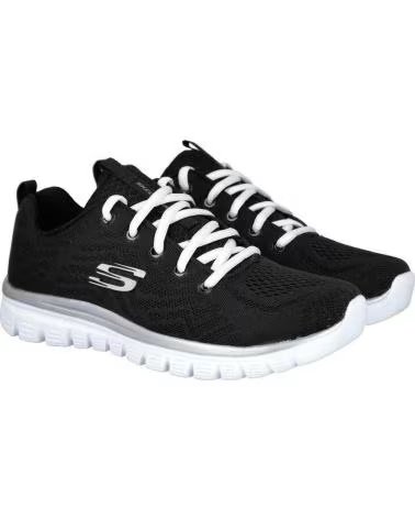 SKECHERS ZAPATILLAS 070-581310 MUJER NEGRO-BLANCO
