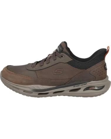 SKECHERS TÉNIS 070-300453 EM PELE PARA HOMEM CHOCOLATE