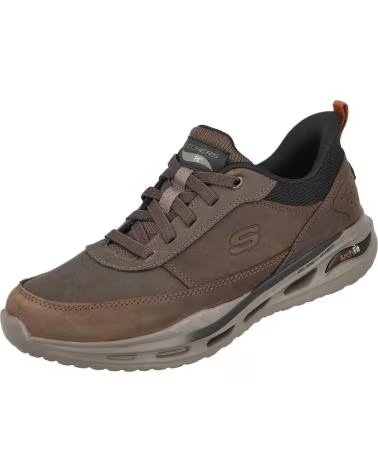 SKECHERS TÉNIS 070-300453 EM PELE PARA HOMEM CHOCOLATE