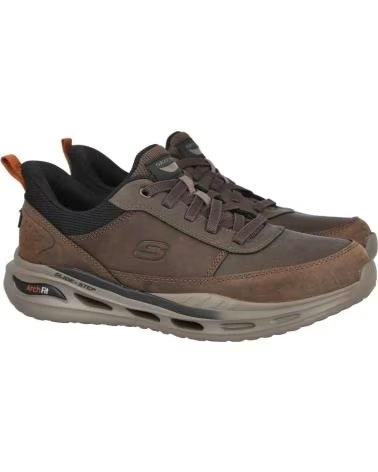 SKECHERS TÉNIS 070-300453 EM PELE PARA HOMEM CHOCOLATE