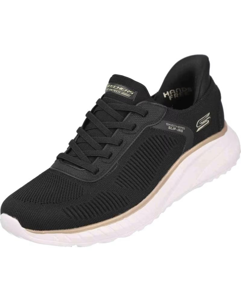 SKECHERS SLIP-INS ZAPATILLAS DEPORTIVAS 070-782230 MUJER NEGRO ORO