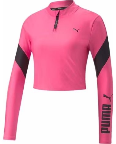 PUMA CAMISOLA DE MANGA COMPRIDA COM FECHO PARA MULHER ROJO