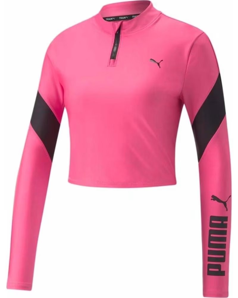 PUMA CAMISOLA DE MANGA COMPRIDA COM FECHO PARA MULHER ROJO