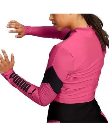 PUMA CAMISOLA DE MANGA COMPRIDA COM FECHO PARA MULHER ROJO