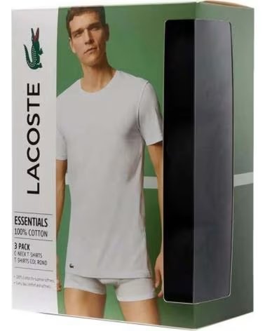 LACOSTE T-SHIRT MANCHES COURTES TH345100031 POUR HOMME NEGRO