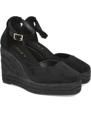 PINKDESERT ALPARGATAS CON CUÑA PARA MUJER, NEGRO