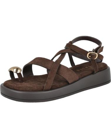 PINKDESERT SANDALIAS DE MUJER CON TIRAS CRUZADAS EN COLOR MARRÓN