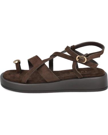 PINKDESERT SANDALIAS DE MUJER CON TIRAS CRUZADAS EN COLOR MARRÓN