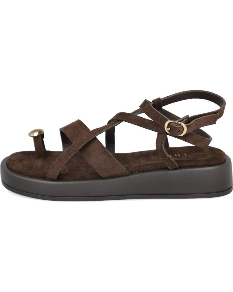 PINKDESERT SANDALIAS DE MUJER CON TIRAS CRUZADAS EN COLOR MARRÓN