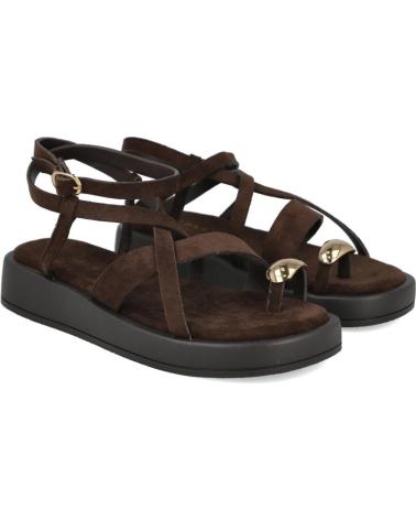 PINKDESERT SANDALIAS DE MUJER CON TIRAS CRUZADAS EN COLOR MARRÓN