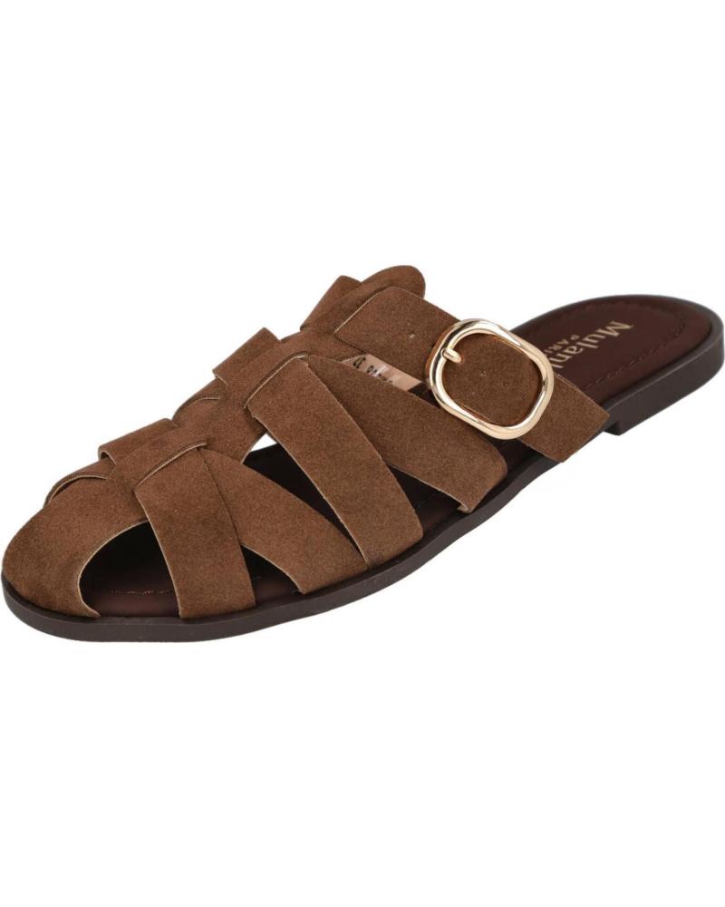 PINKDESERT SANDALIAS TIPO CANGREJERAS DE ANTE CON HEBILLA MARRóN