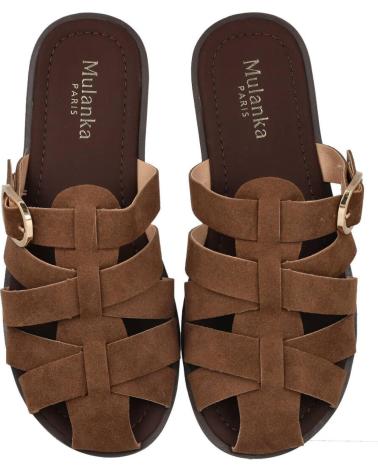 PINKDESERT SANDALIAS TIPO CANGREJERAS DE ANTE CON HEBILLA MARRóN