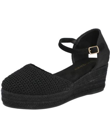 PINKDESERT SANDALIAS ALPARGATAS DE CUÑA PARA MUJER NEGRO