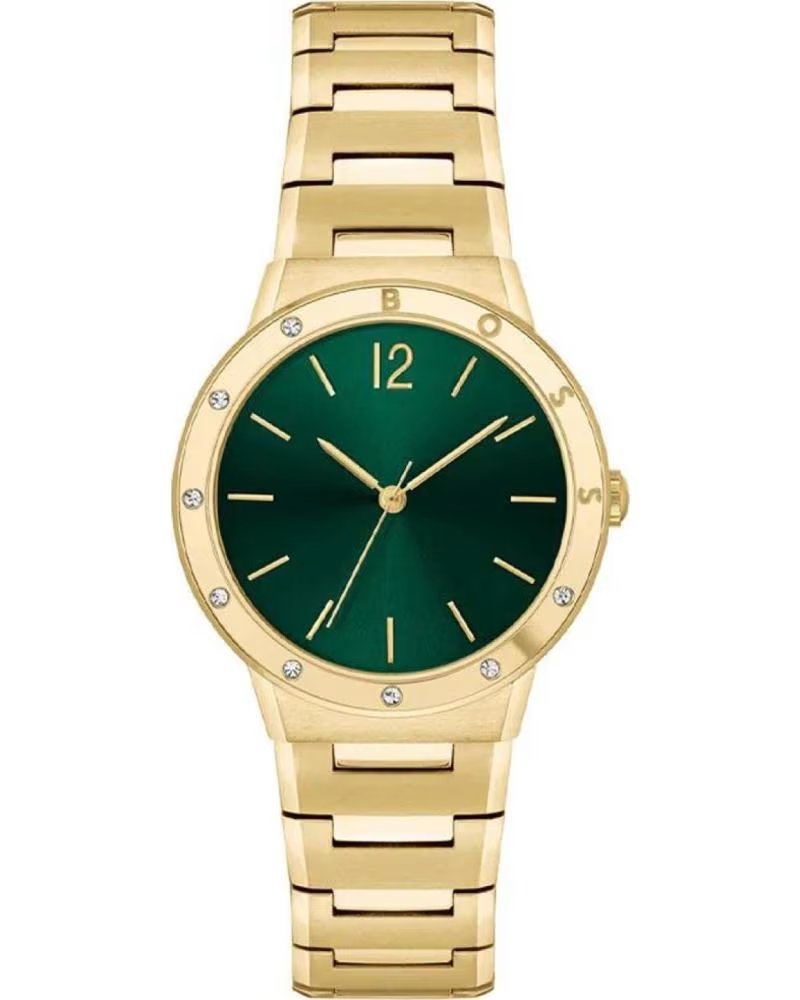 BOSS OROLOGIO 1502649 CON QUADRANTE VERDE E FINITURA DORATA DORADO