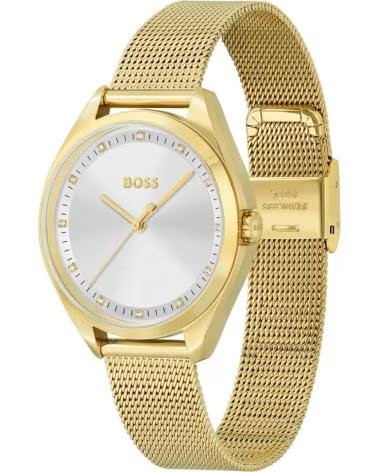 BOSS 1502669 WATCH WITH SILVER DIAL AND GOLD MESH STRAP DORADO