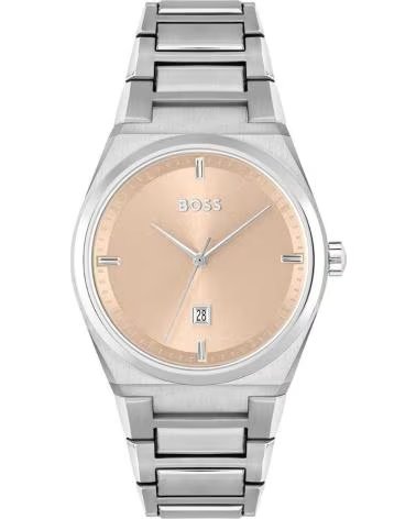 BOSS 1502670 WATCH WITH PINK DIAL AND STAINLESS STEEL BRACELET PLATEADO