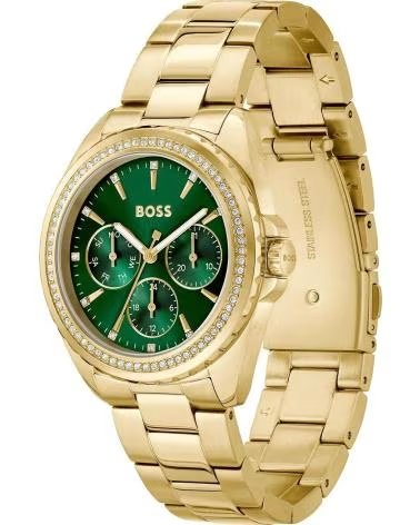 BOSS UHR 1502714 AUS EDELSTAHL MIT GRÜNEM ZIFFERBLATT UND GOLDFARBENEM FINISH DORADO