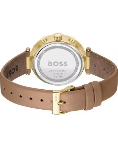 BOSS 1502772 WATCH WITH LEATHER STRAP AND GOLD CASE MARRON