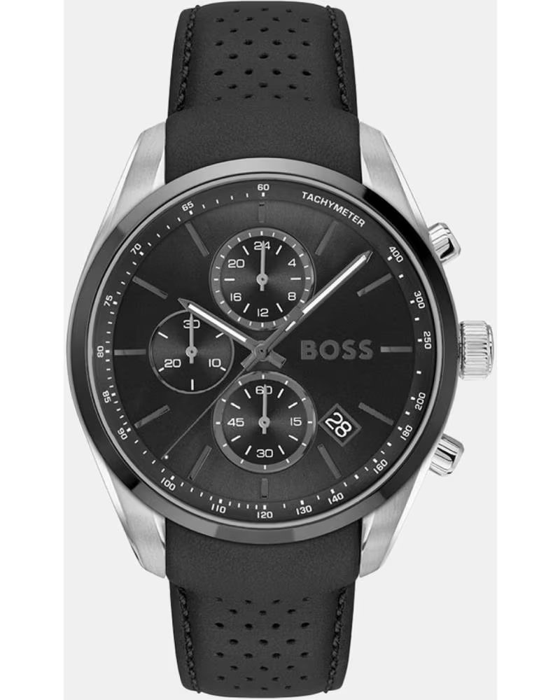 BOSS 1514224 CHRONOGRAPH WATCH WITH PERFORATED LEATHER STRAP NEGRO