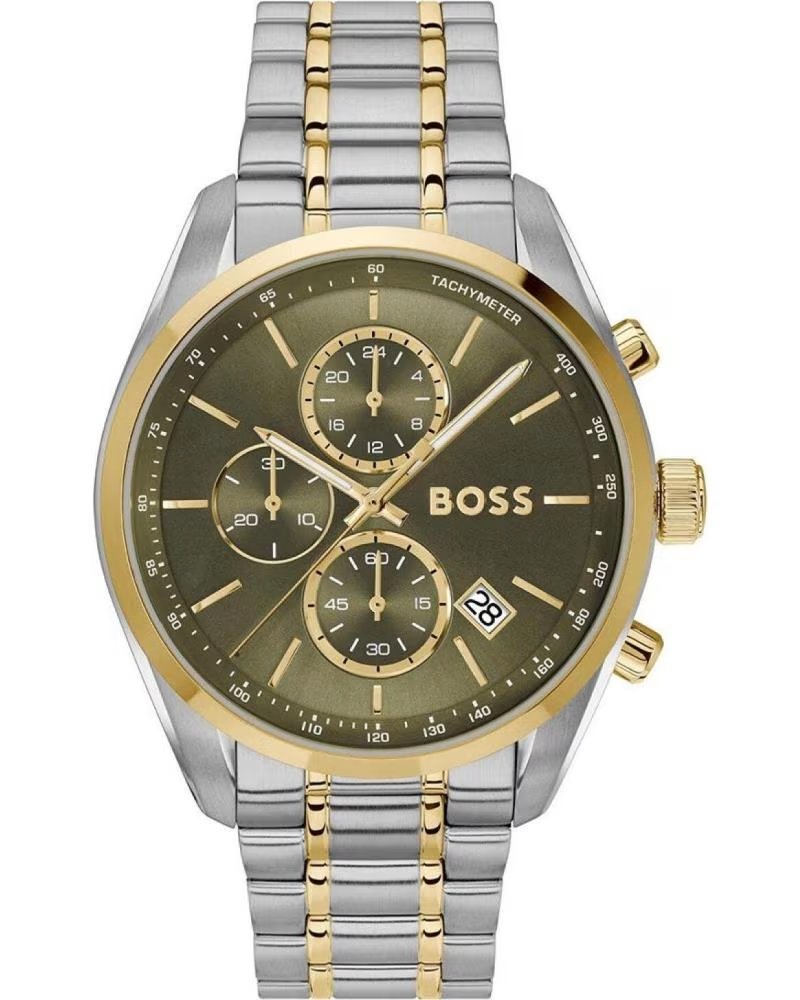 BOSS RELÓGIO CRONÓGRAFO 1514227 BICOLOR COM MOSTRADOR VERDE GRIS