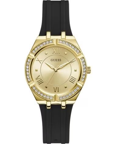 GUESS RELOJ GW0034L1 CON CORREA DE SILICONA Y CRISTALES NEGRO