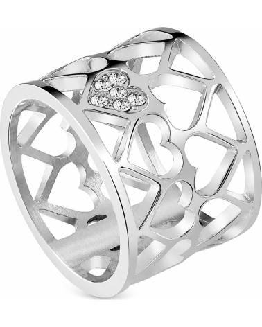 GUESS ANILLO UBR85006-52 CON DISEÑO DE CORAZONES Y CRISTALES