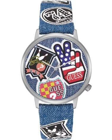GUESS MONTRE V1004M1 AVEC BRACELET EN DENIM ET ÉCUSSONS AZUL VAQUERO