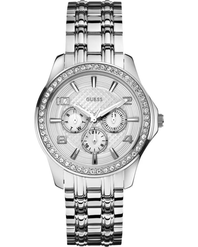 GUESS RELOJ W0147L1 MULTIFUNCIÓN PLATA CON CRISTALES