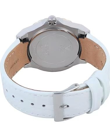 GUESS MONTRE W0775L8 AVEC BRACELET EN CUIR ET LUNETTE SCINTILLANTE BLANCO
