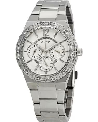 GUESS MONTRE W0845L1 MULTIFONCTION ARGENTÉE AVEC CRISTAUX PLATEADO