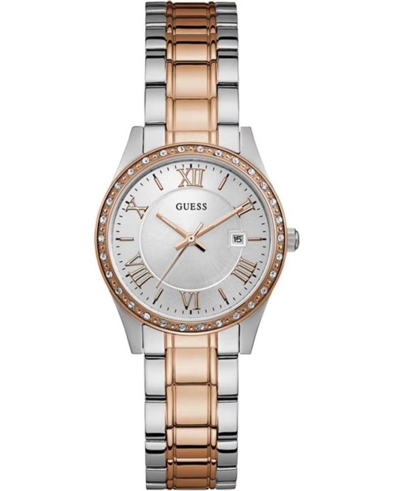 GUESS W0985L3 TWO-TONE STAINLESS STEEL WATCH PLATEADO ROSADO
