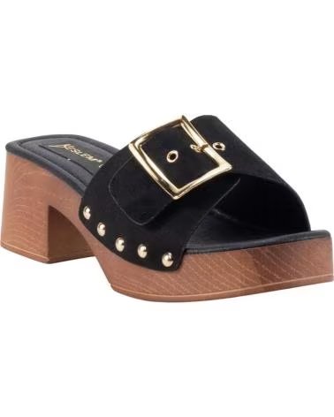 KESLEM SABOTS JM0039 AVEC BOUCLE ET PLATEFORME EFFET BOIS NEGRO