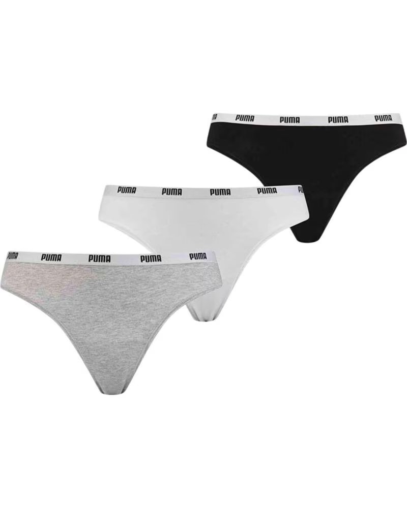 PUMA 3 PACK THONG WITH ELASTIC WAISTBAND MULTICOLOR