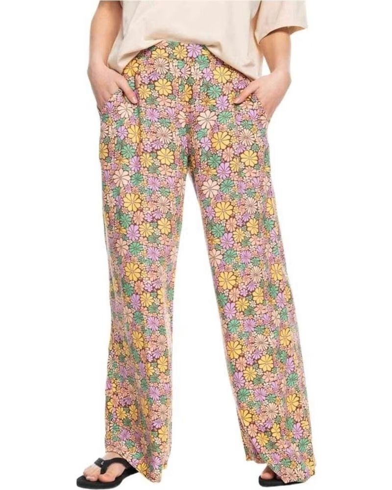 ROXY 3544-CQR LONG FLORAL PRINT PANTS FOR WOMEN MULTICOLOR
