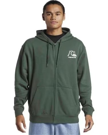 QUICKSILVER FELPA CON CAPPUCCIO DA UOMO QUIKSILVER AQYFT03413 VERDE