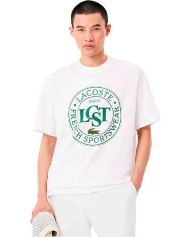 LACOSTE T-SHIRT TH275300001 À MANCHES COURTES POUR HOMME BLANCO