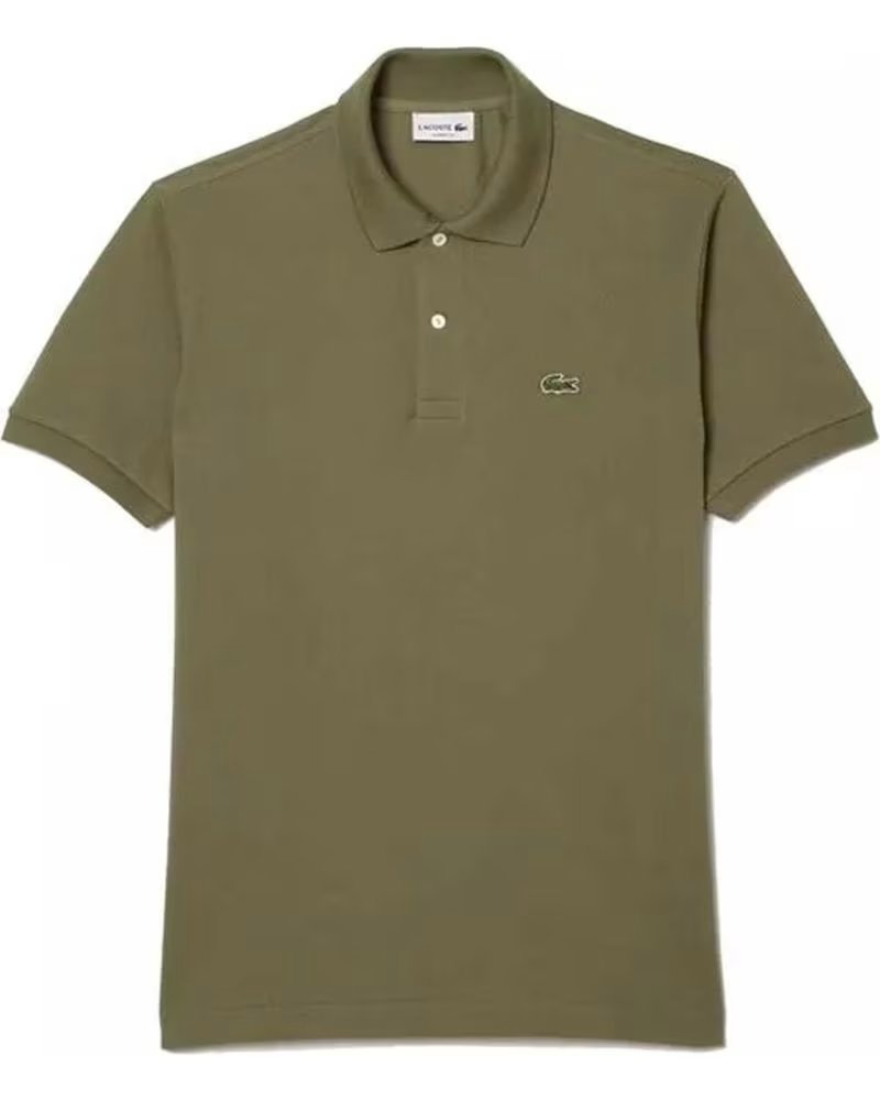 LACOSTE POLO L1212 CLASSICA A MANICHE CORTE VERDE
