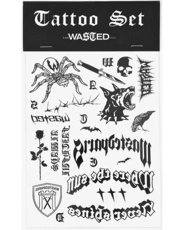 WASTED PARIS PEGATINA CITY TATTOO SET EN NEGRO PARA UNISEX