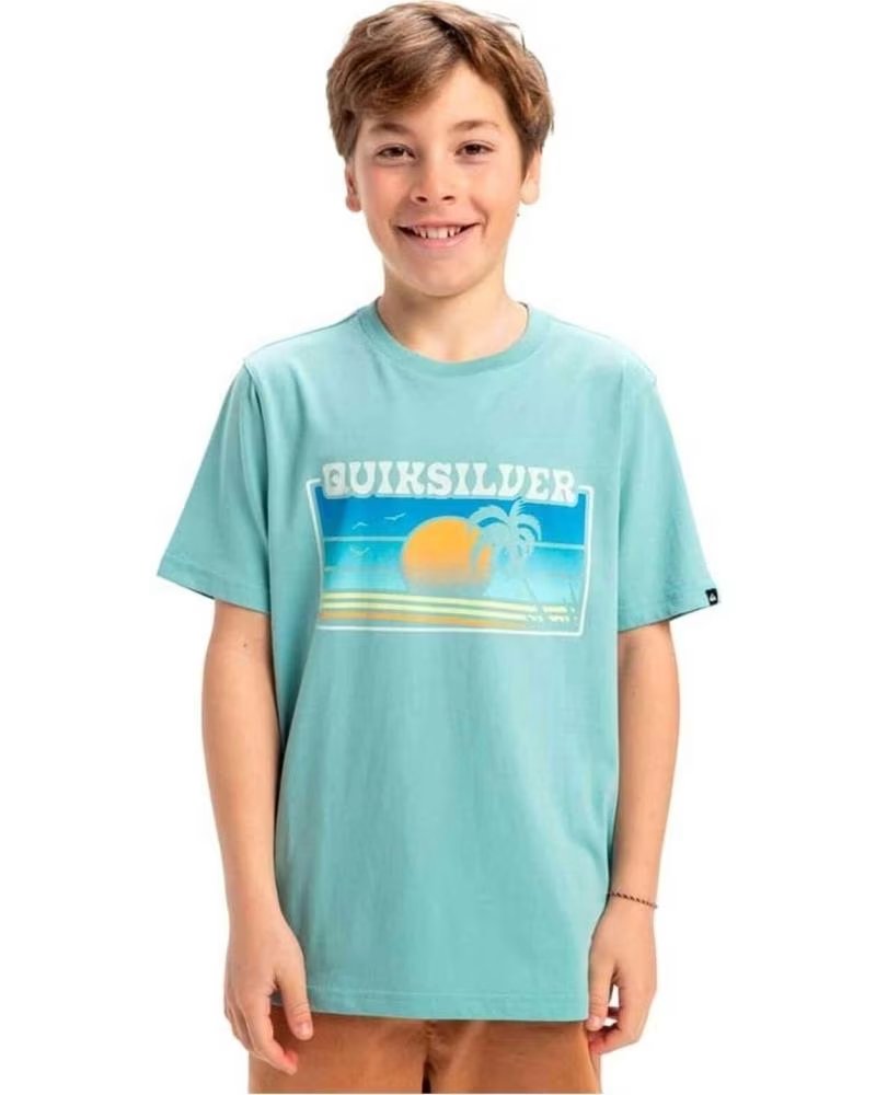 QUICKSILVER T-SHIRT QUIKSILVER EQBZT04845 STILE FOOTBALL AMERICANO PER BAMBINI GREEN