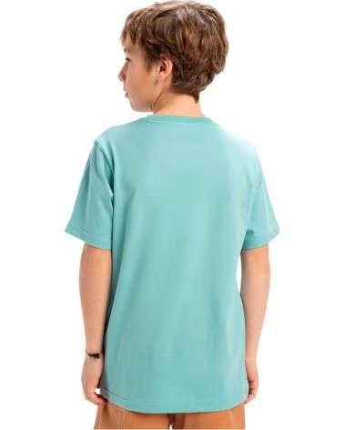 QUICKSILVER T-SHIRT QUIKSILVER EQBZT04845 STILE FOOTBALL AMERICANO PER BAMBINI GREEN