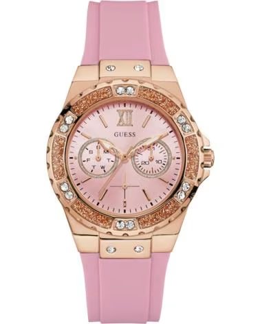 GUESS RELOJ W1053L3 CON CORREA DE SILICONA Y DETALLES BRILLANTES ROSA