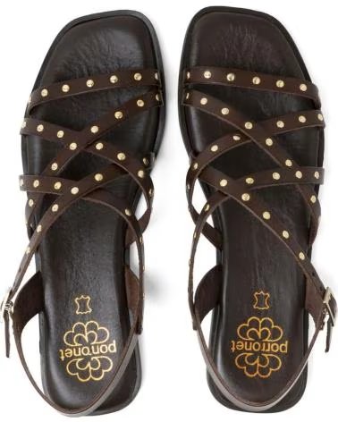 PORRONET SANDALIAS PLANAS DE MUJER 3223 008 MARRON
