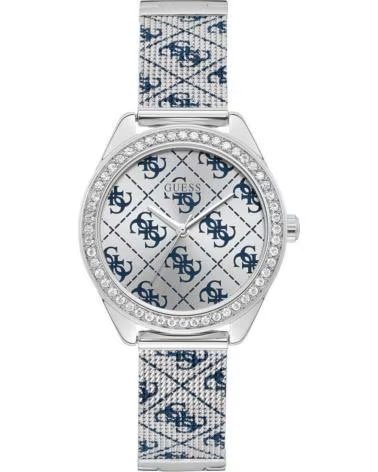 GUESS RELOJ W1279L1 CON ESFERA ESTAMPADA Y CRISTALES PLATEADO