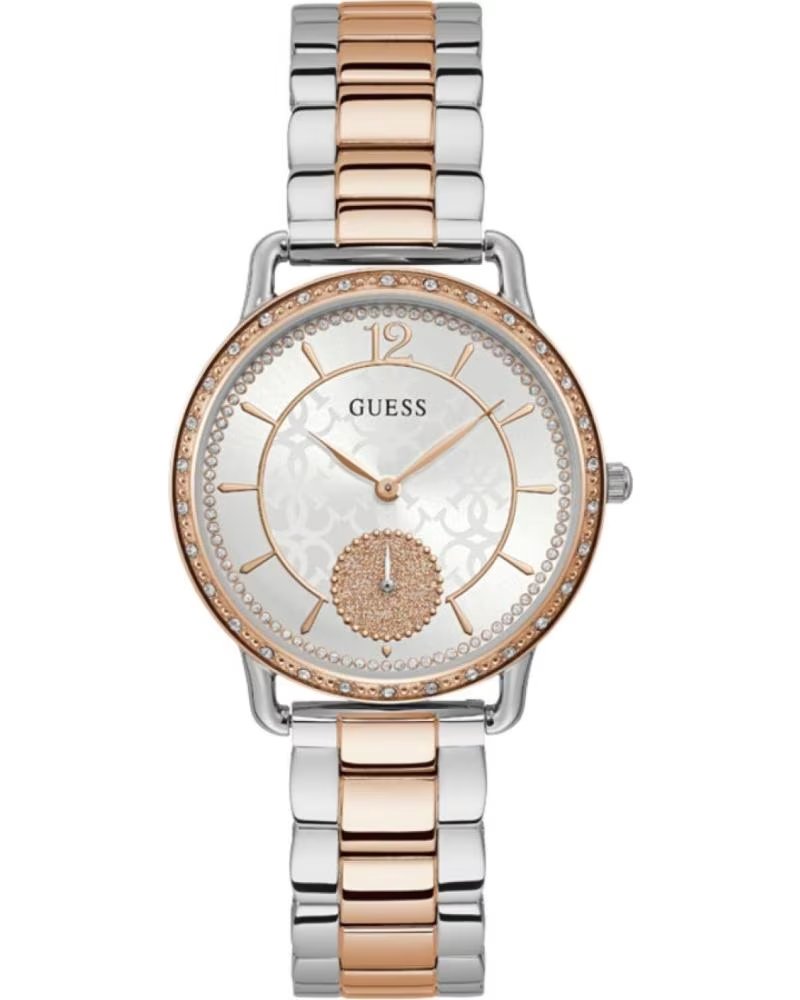 GUESS WATCH W1290L2 TWO-TONE WITH DETAILED DIAL ROSA